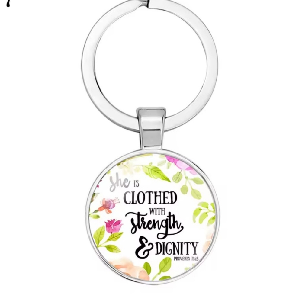 Floral Inspirational Keychain